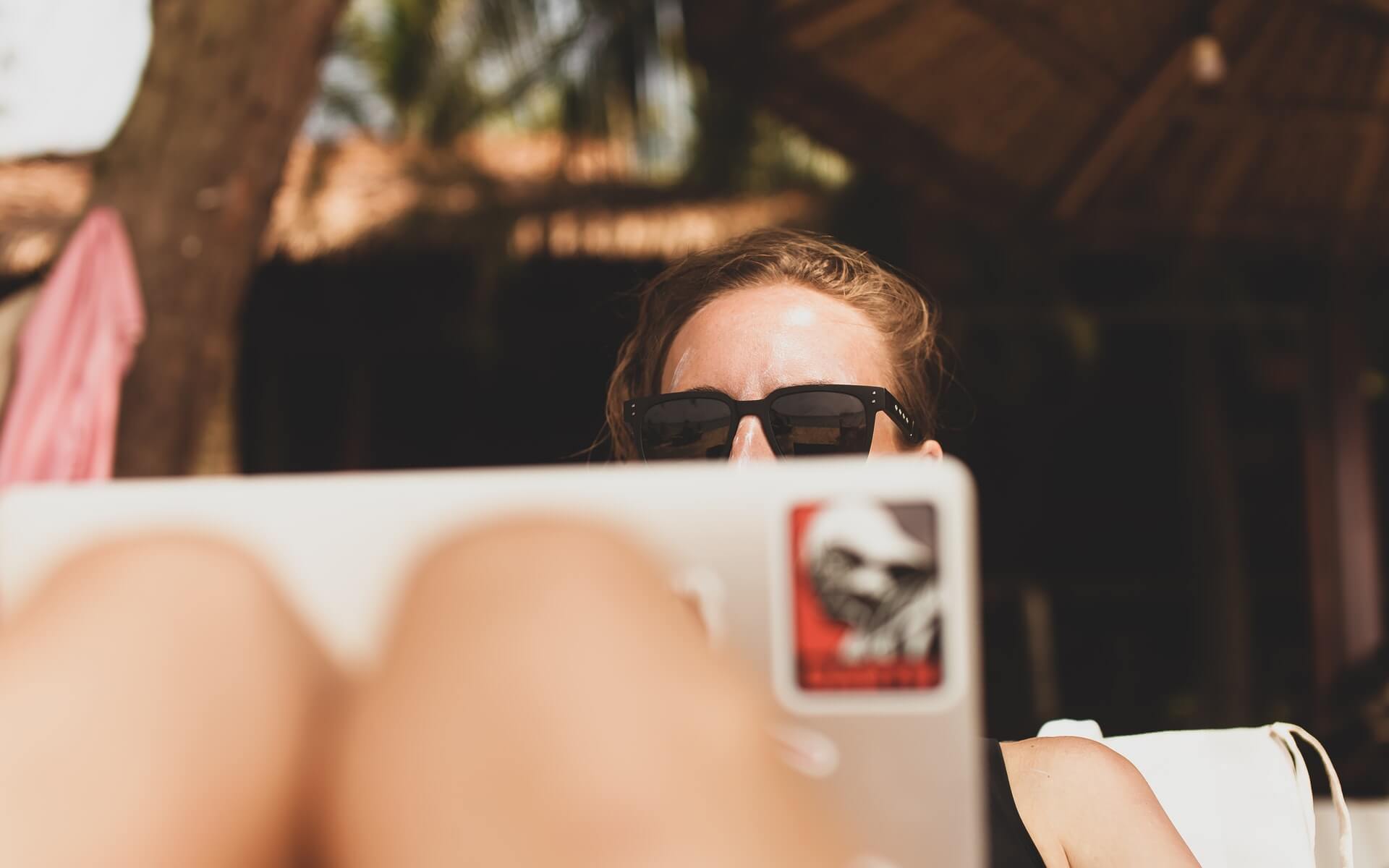 woman working remotely