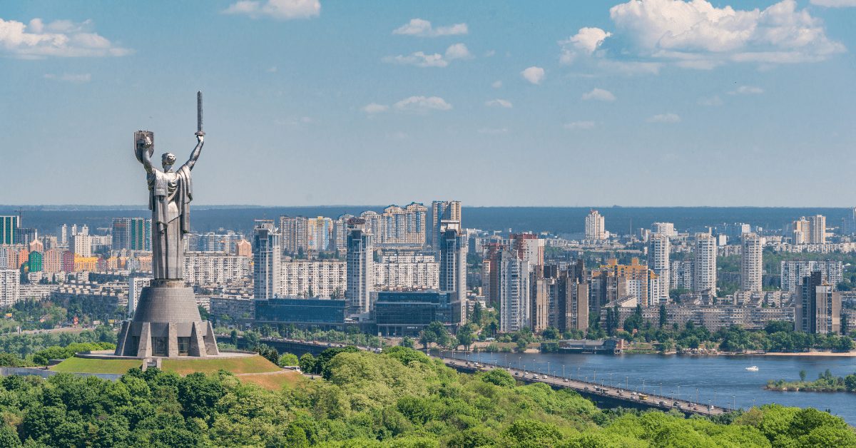 Aerial shot of Kiev, Ukraine