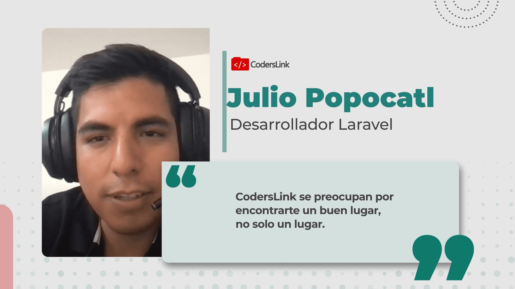 Julio Popocatl, desarrollador Laravel en Better RX